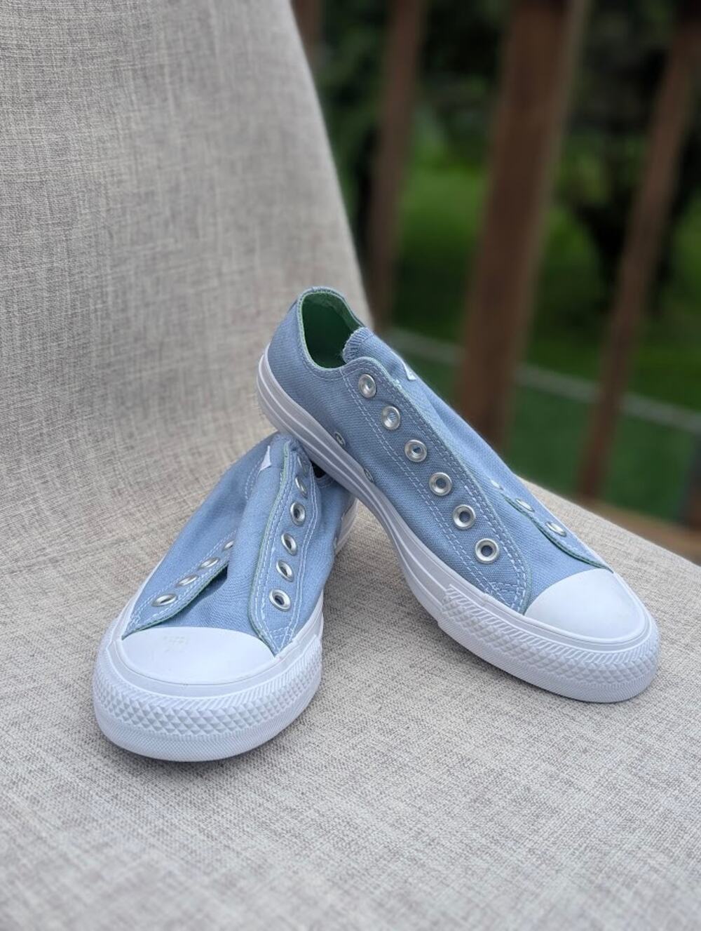 Converse All Star Unisex Sneaker Slip On Light Blue Streetwear Mens 6 Womens 8